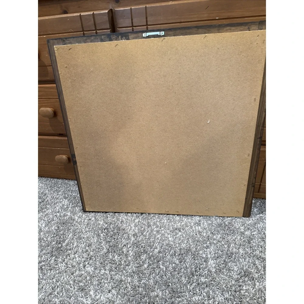 VTG HOMCO HOME INTERIORS B MITCHELL 12 WINDOW PANE PICTURE FALL RUSTIC